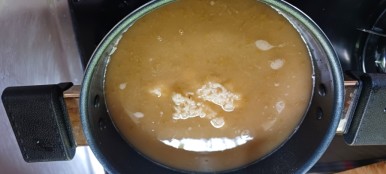 녹두물, 앙금, 밥 넣고 죽 끓이기