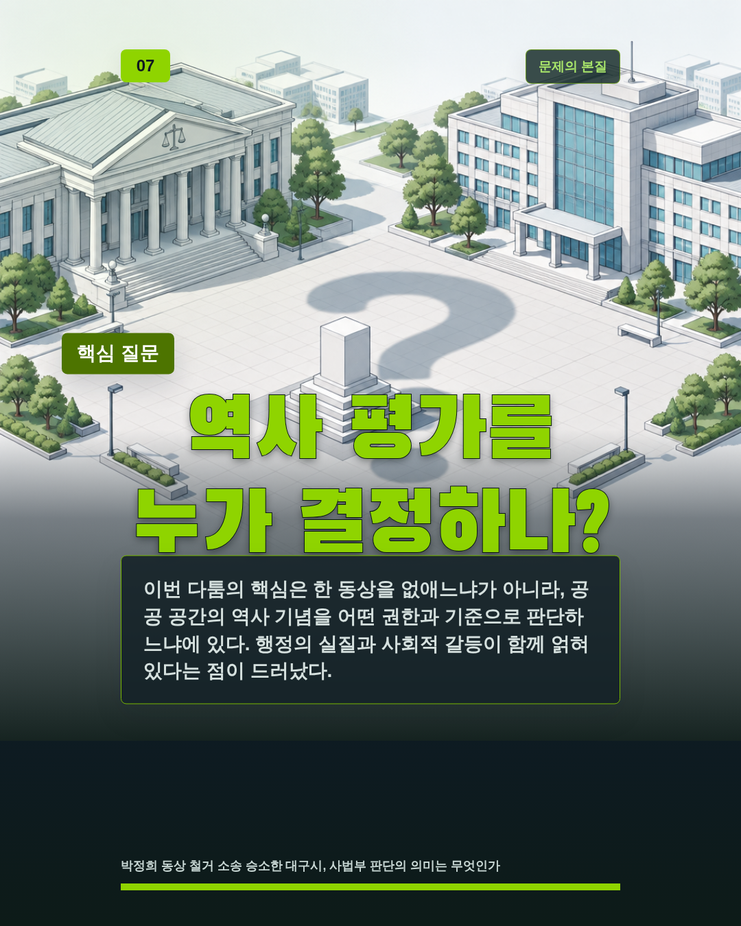 역사 평가를 누가 결정하나?