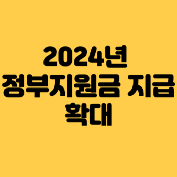 2024년 정부지원금 지급확대