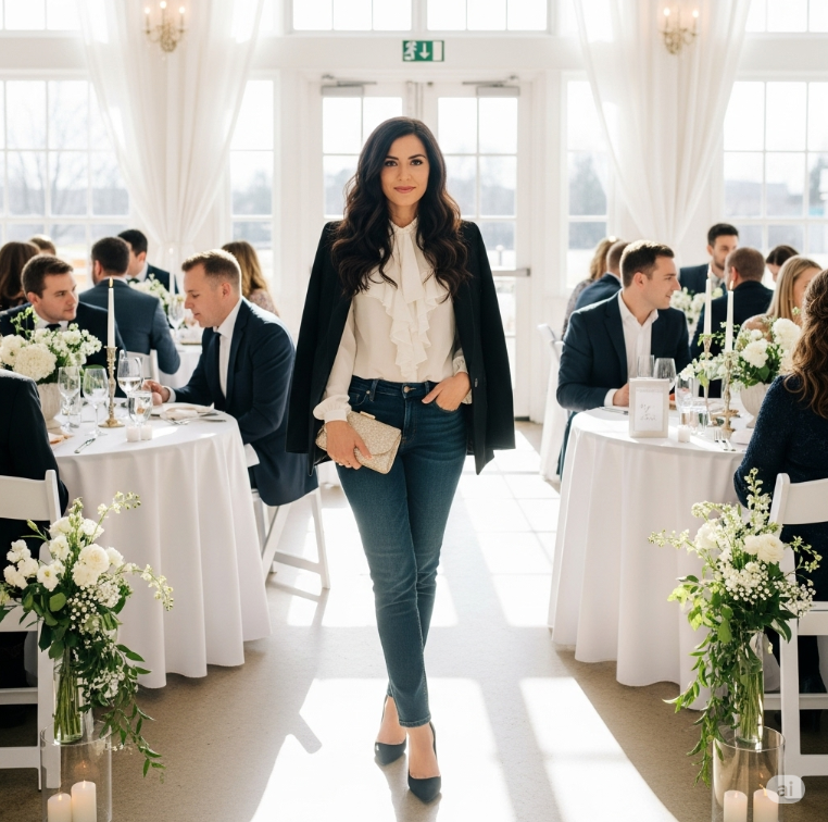 결혼식 하객패션 청바지