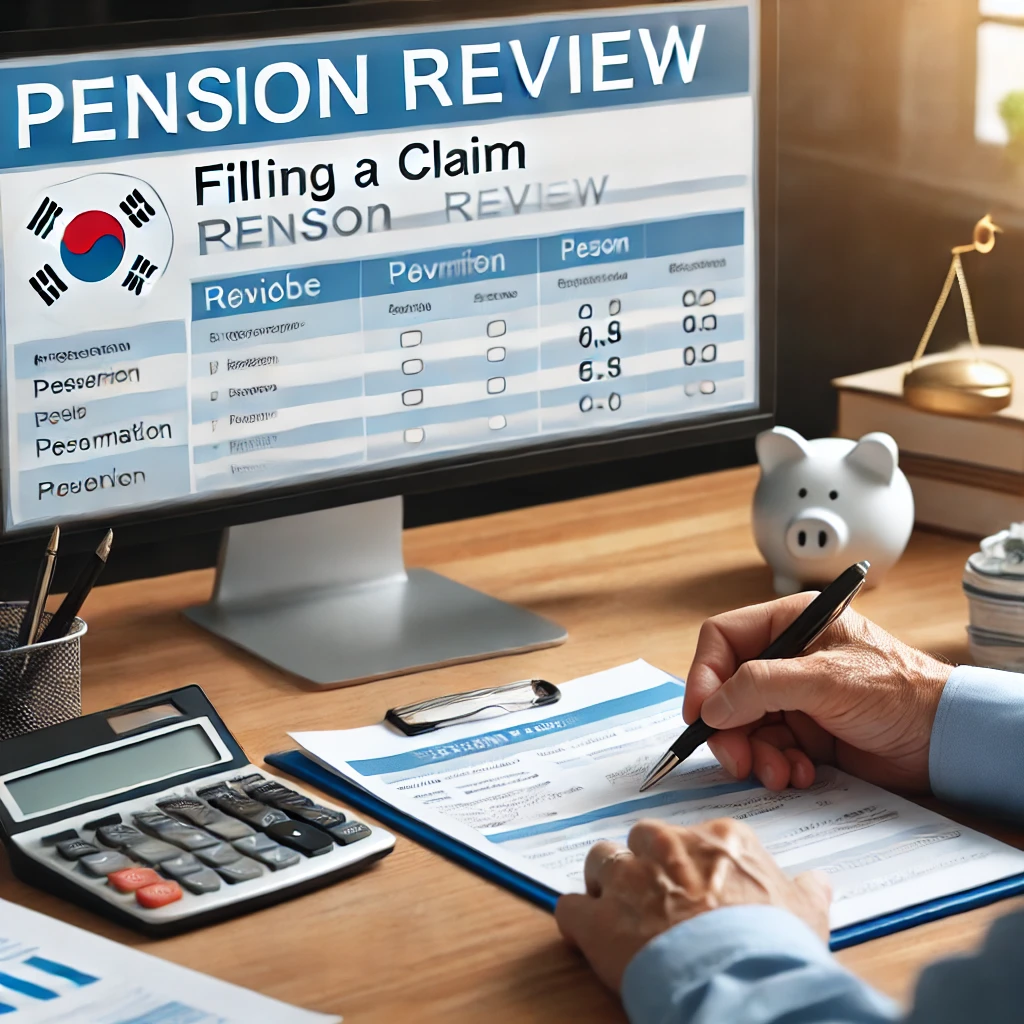 심사청구 양식을 작성하는 모습