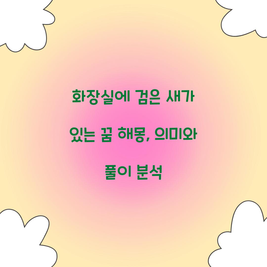 화장실에 검은 새가 있는 꿈 풀이 해몽 해석