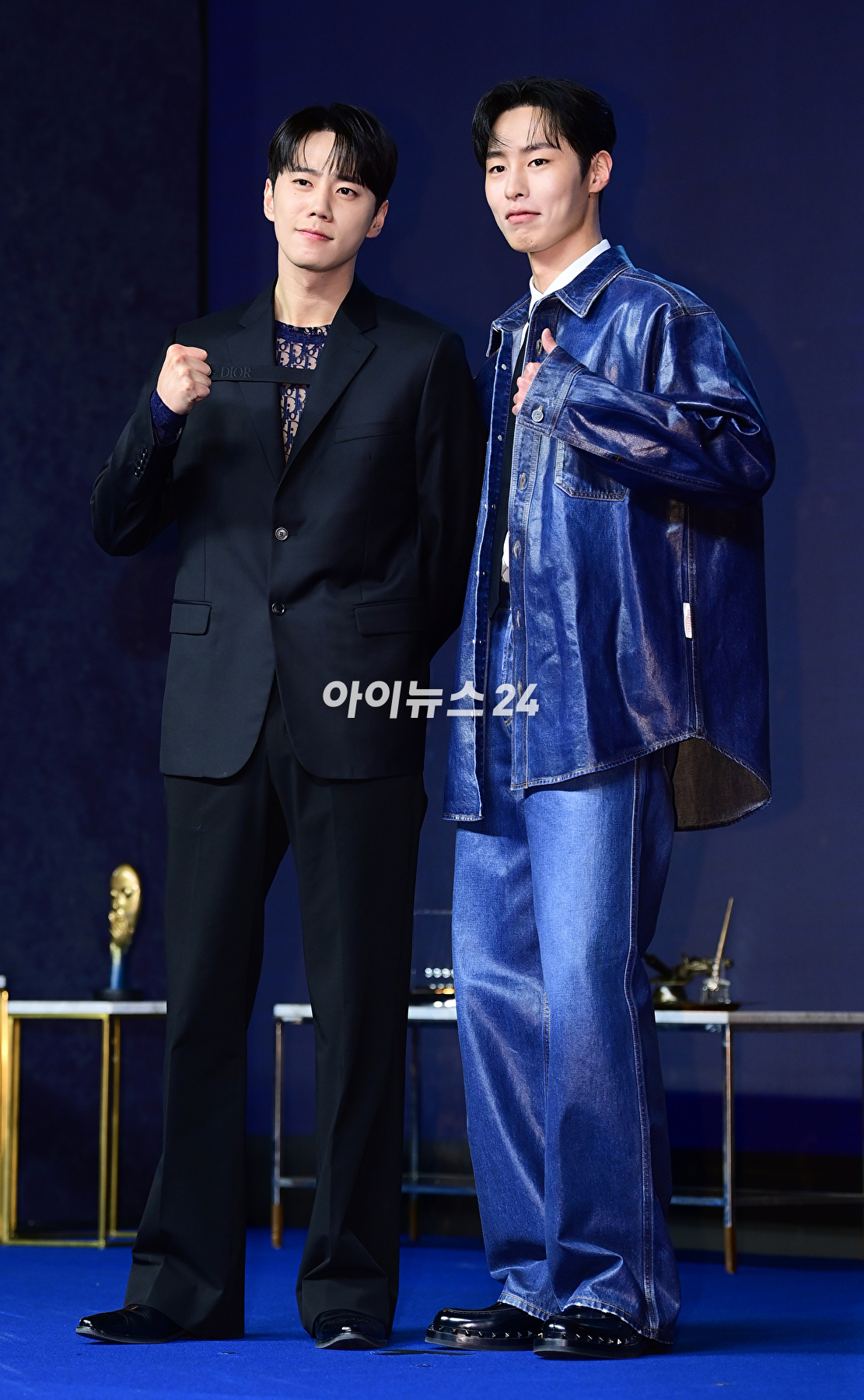 배우 이준영과 이재욱이 26일 오전 서울 종로구 JW 메리어트 동대문 스퀘어 서울에서 열린 디즈니+ 오리지널 시리즈 '로얄로더' 제작발표회에 참석하고 있다. [사진=정소희 기자]