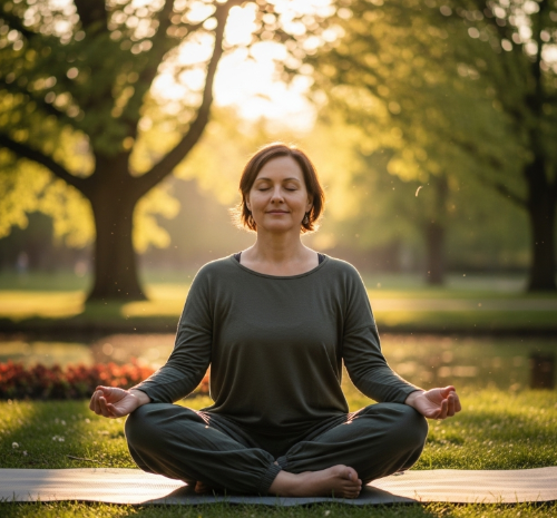 마음 챙김 명상하는 사람