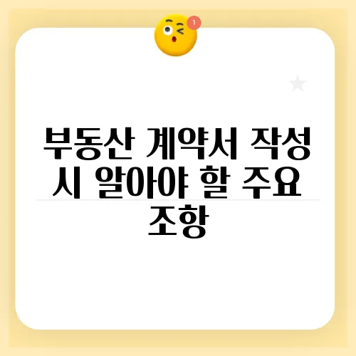 부동산 계약서 작성 시 알아야 할 주요 조항