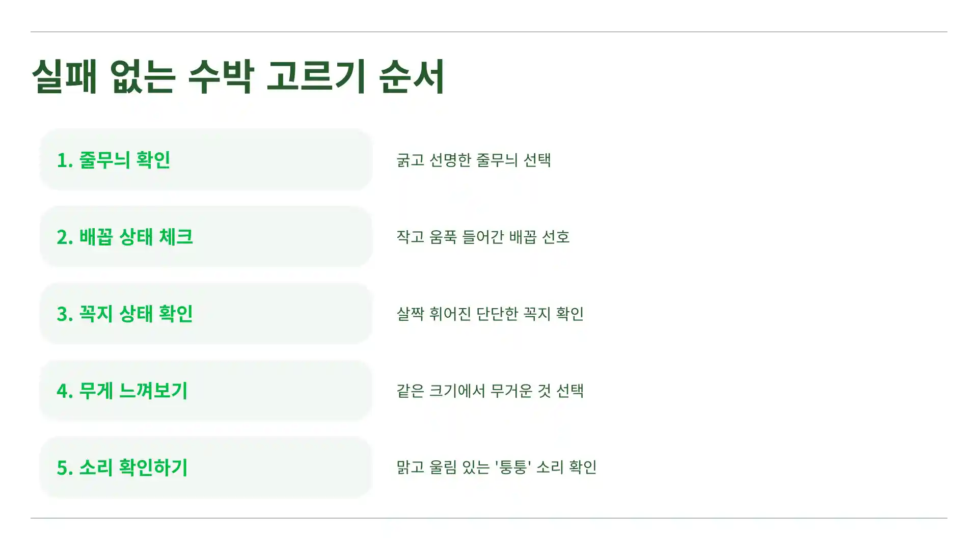 맛있는 수박 고르는 방법
