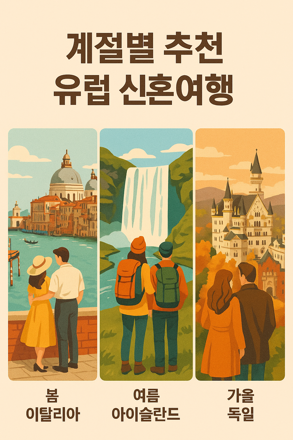 계절별 추천 유럽 신혼여행 이미지
