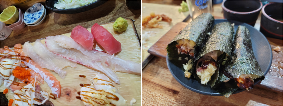 긴꼬리 초밥과 서비스 마끼