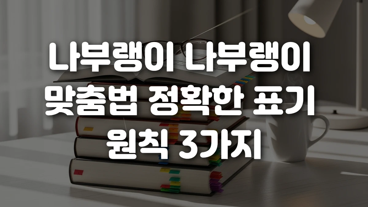 나부랭이 나부랭이 맞춤법 정확한 표기 원칙 3가지