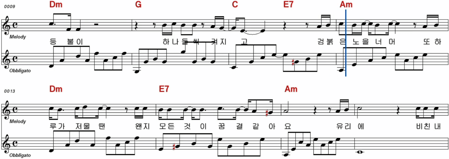 김광석 거리에서 악보