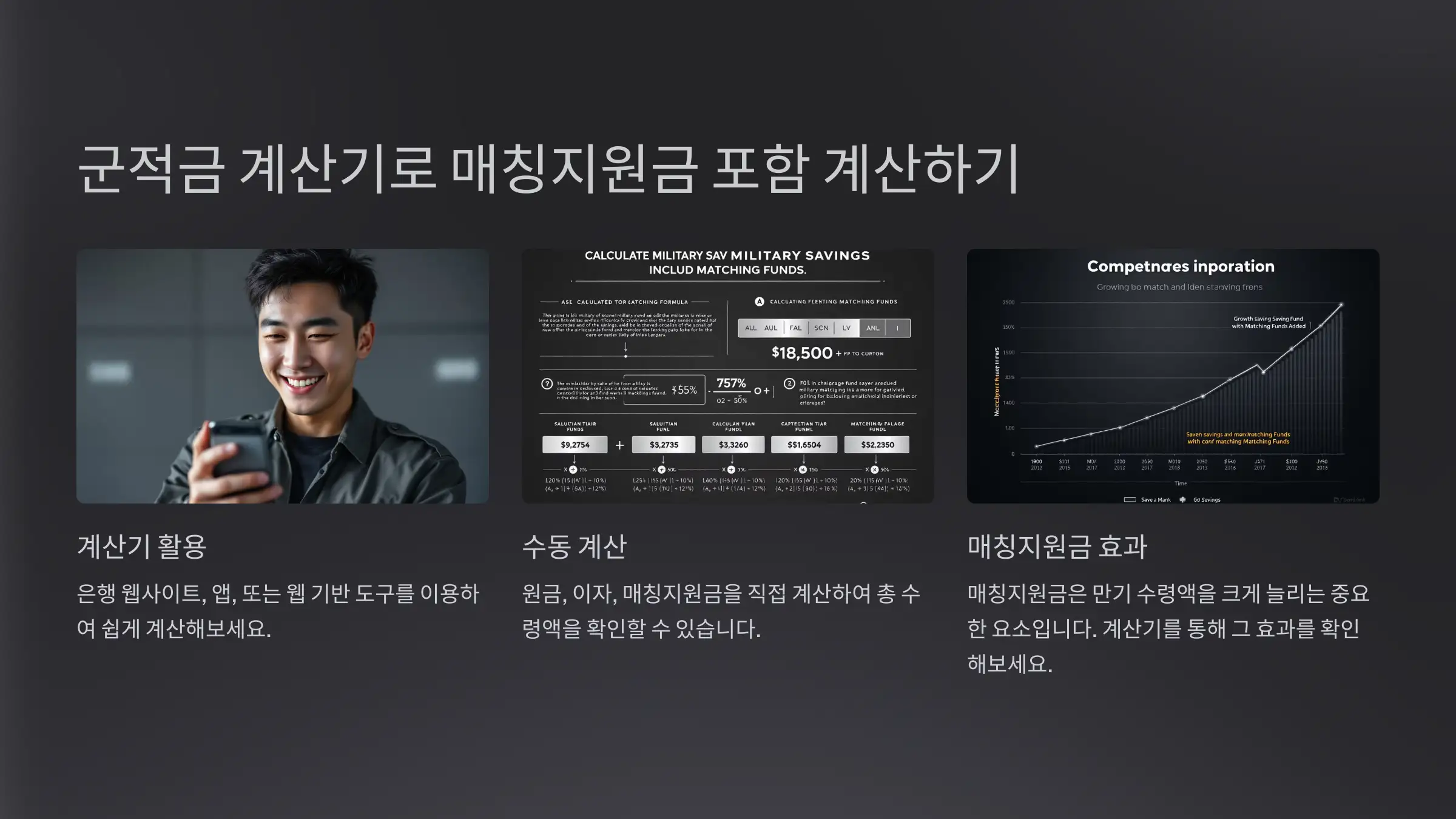 군적금 계산기로 매칭지원금 포함 계산하기