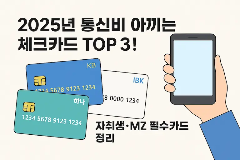 매달 빠져나가는 통신비, 체크카드 하나로 5천 원까지 줄일 수 있어요!