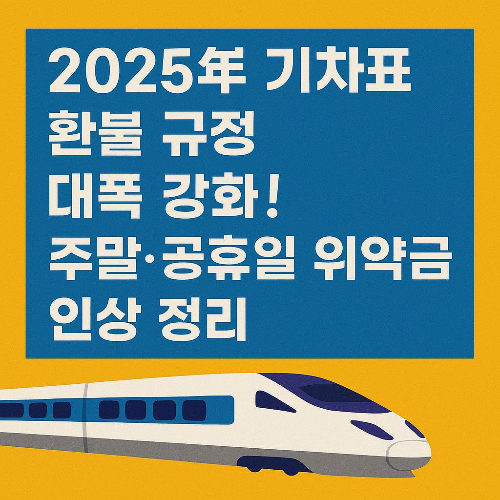 2025년 기차표 환불 규정 대폭 강화! 주말·공휴일 위약금 인상 정리