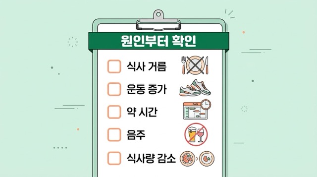 저혈당 원인 식사 운동 약 복용