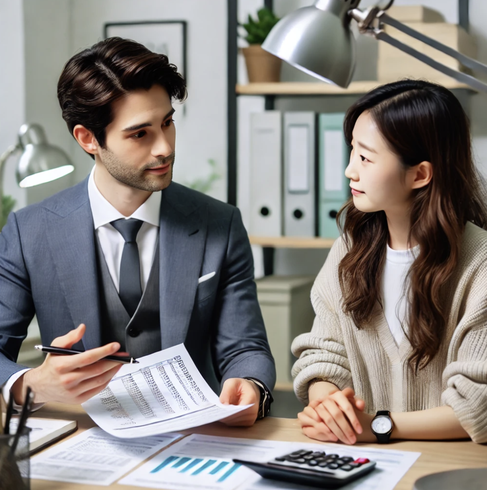 사무실에서 세금계간을 하는 직원들