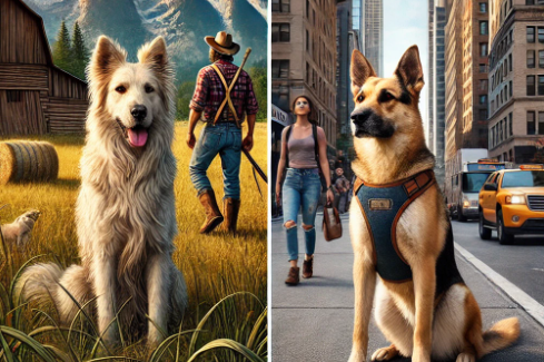 도시견과 시골견의 차이 관련 사진