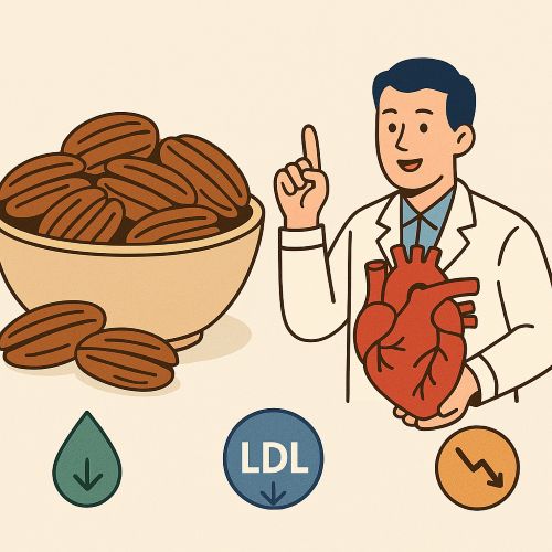 피칸을 꾸준히 섭취하면 심혈관 질환 위험을 낮추는 데 효과적일 수 있다