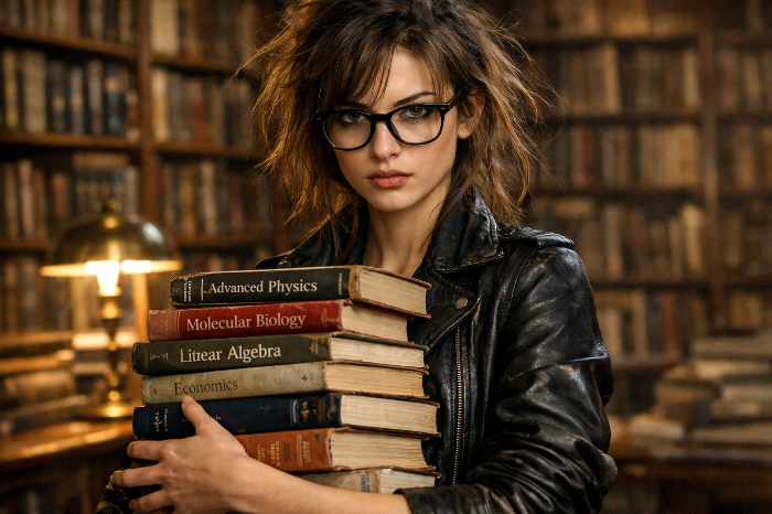 완벽함을 거부하고 지적인 매력을 강조하는 긱 시크 2.0의 심리적 무드.