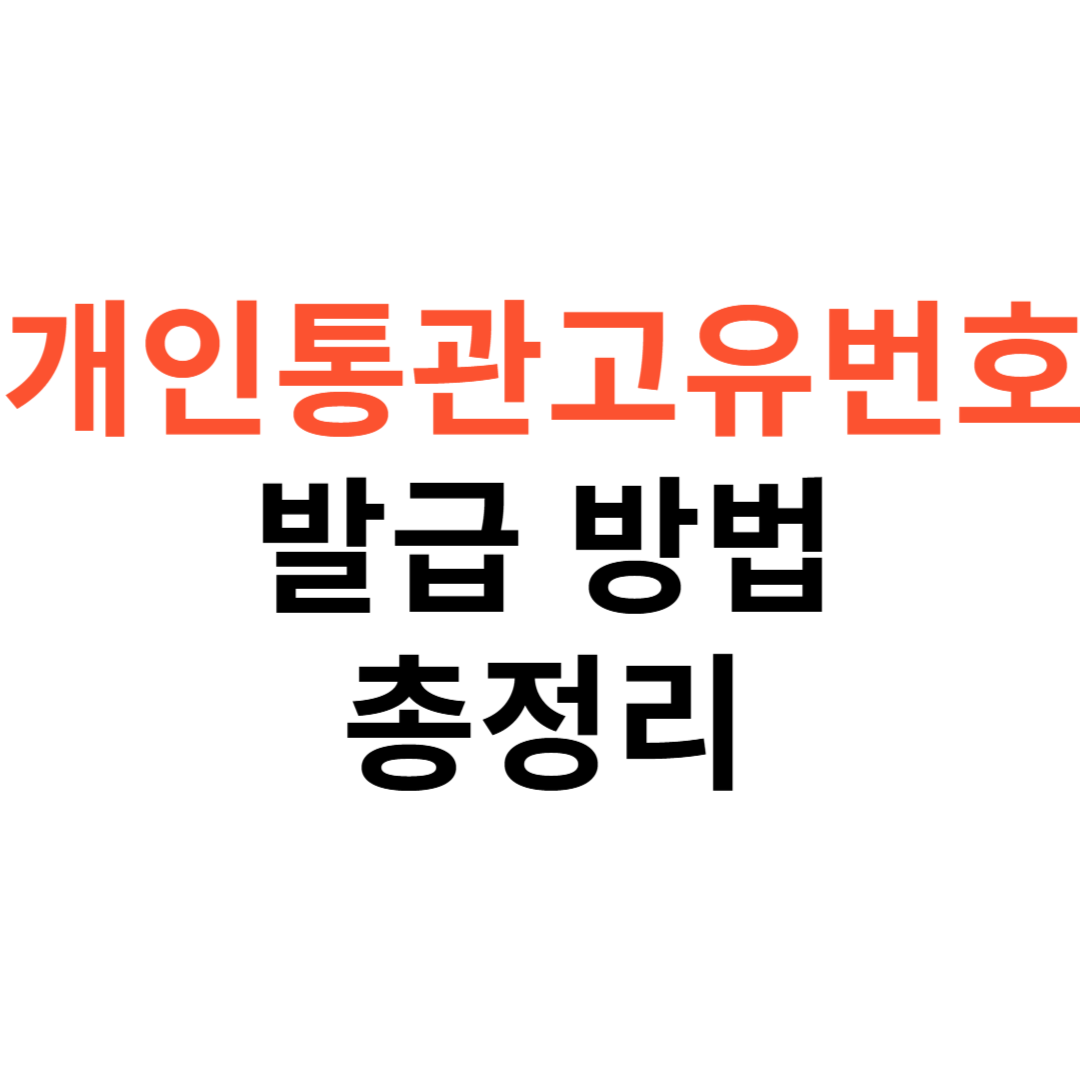 개인통관고유번호 발급 방법