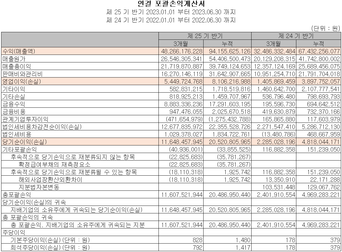텔레칩스 - 손익계산서