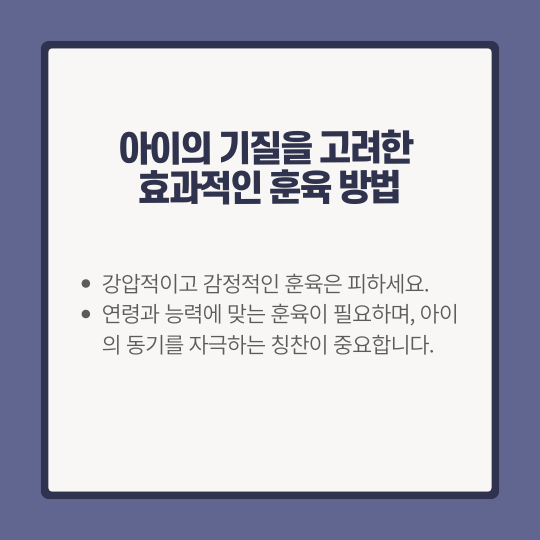 아이의 기질을 고려한 효과적인 훈육 방법