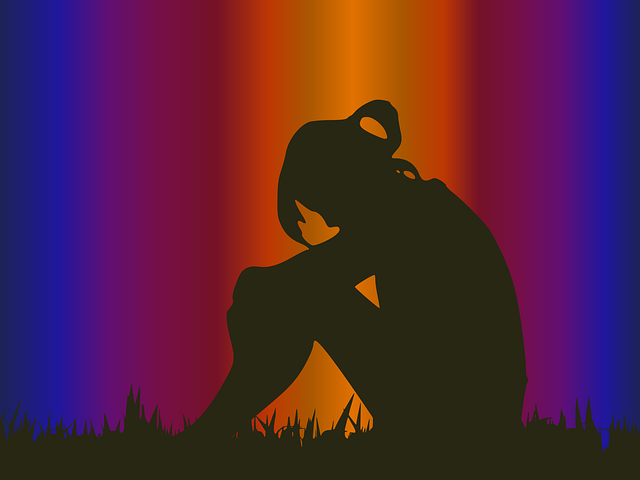 우울증에 힘들어하는 여성