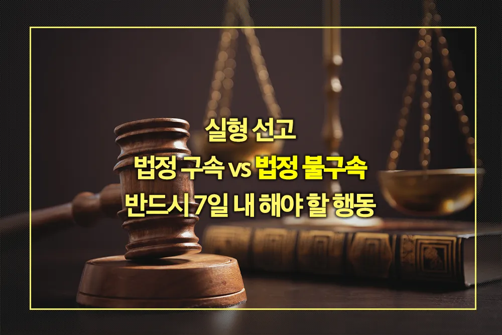법정 불구속 반드시 7일 내 해야 할 행동