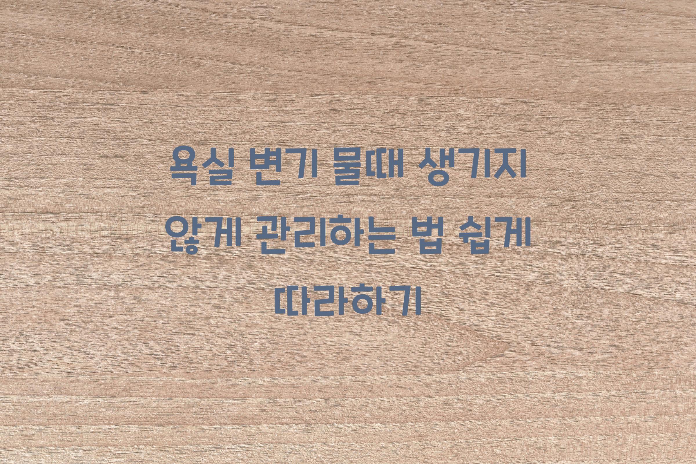 욕실 변기 물때 생기지 않게 관리하는 법