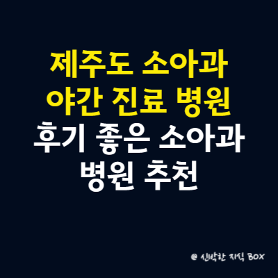 제주도 소아과 야간 진료 병원, 후기 좋은 소아과 병원 추천