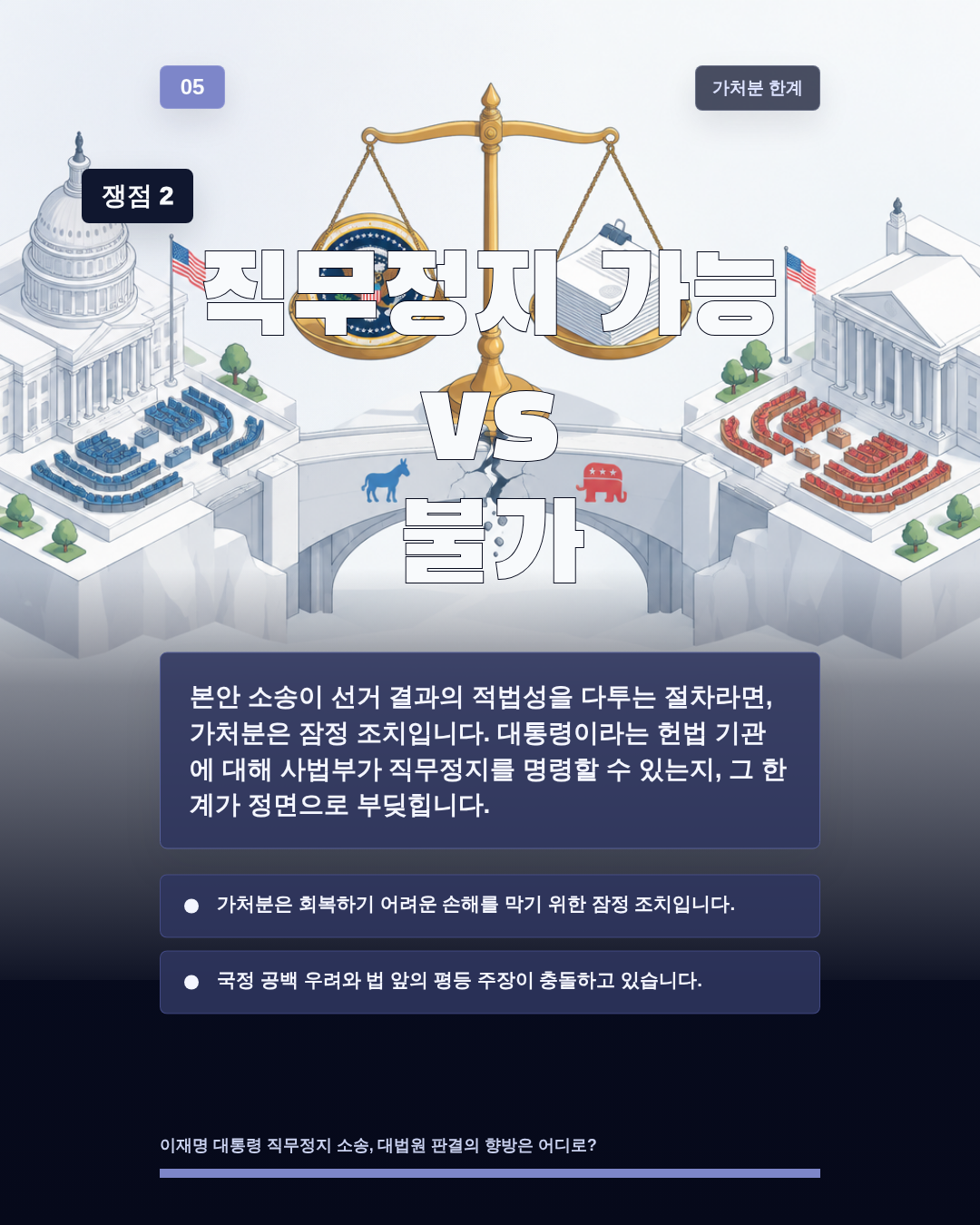 직무정지 가능 vs 불가