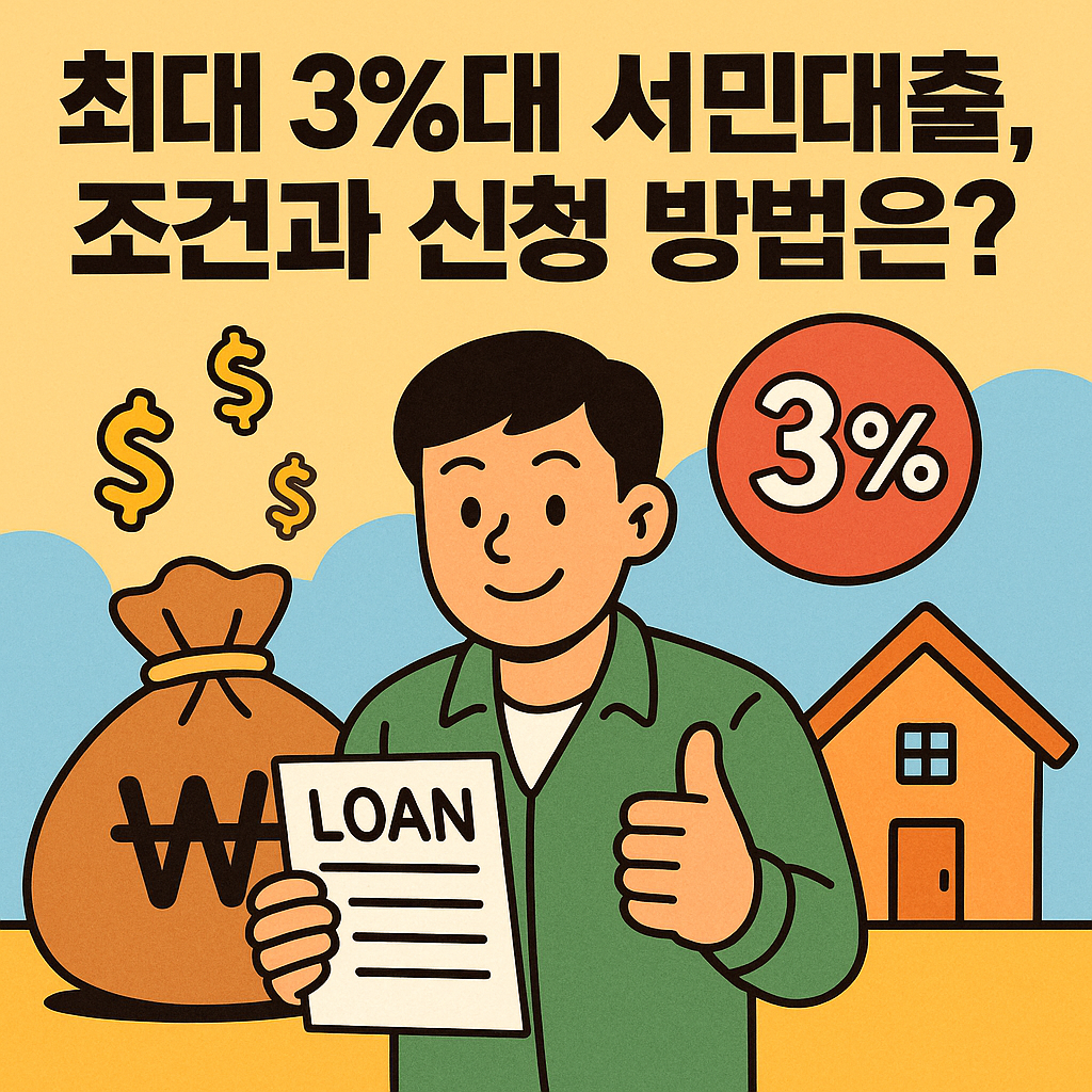 최대 3%대 서민대출, 조건과 신청 방법