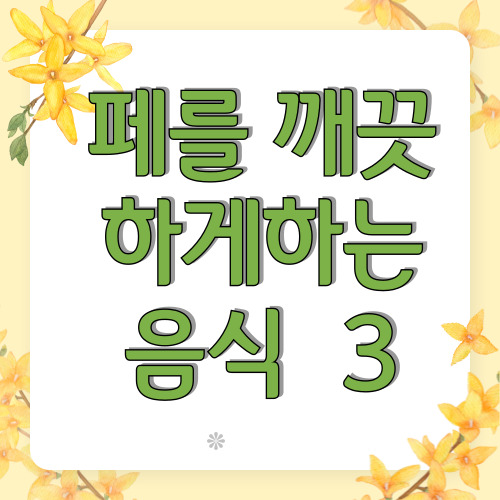 페를 깨끗이 하는 식단