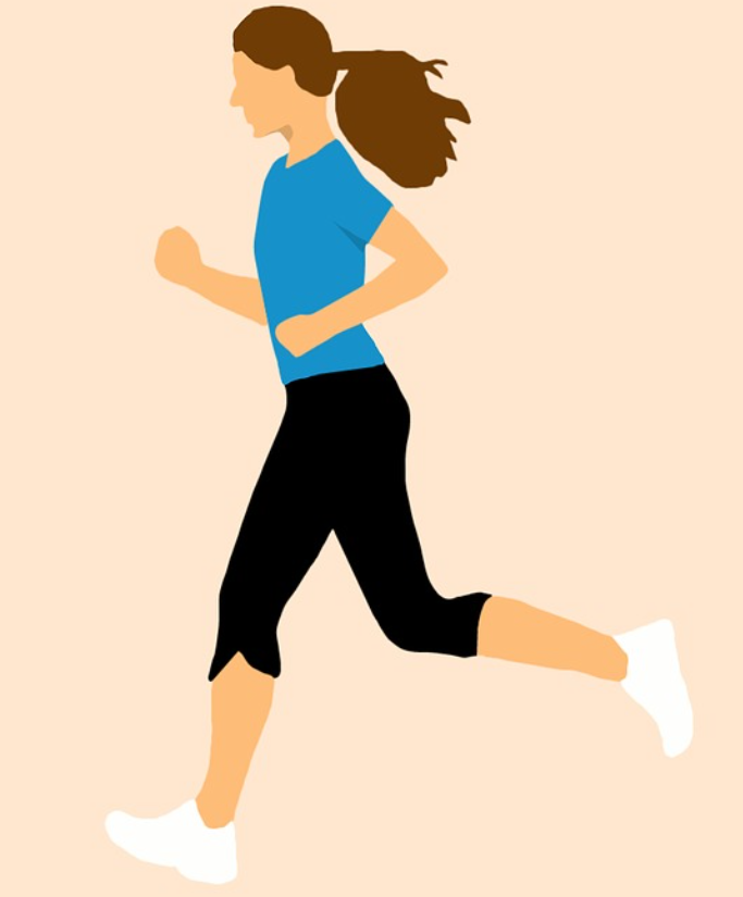간단히 뛰고 있는 여성