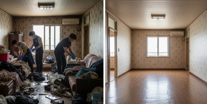 성주 고독사청소 후 모습