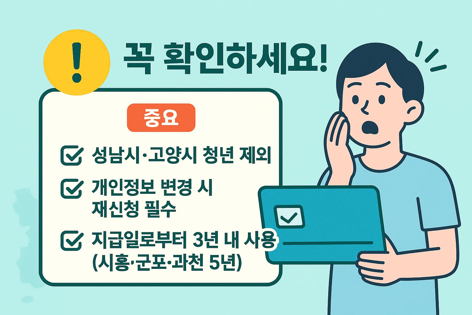 청년기본소득 필수 주의사항 정리 이미지