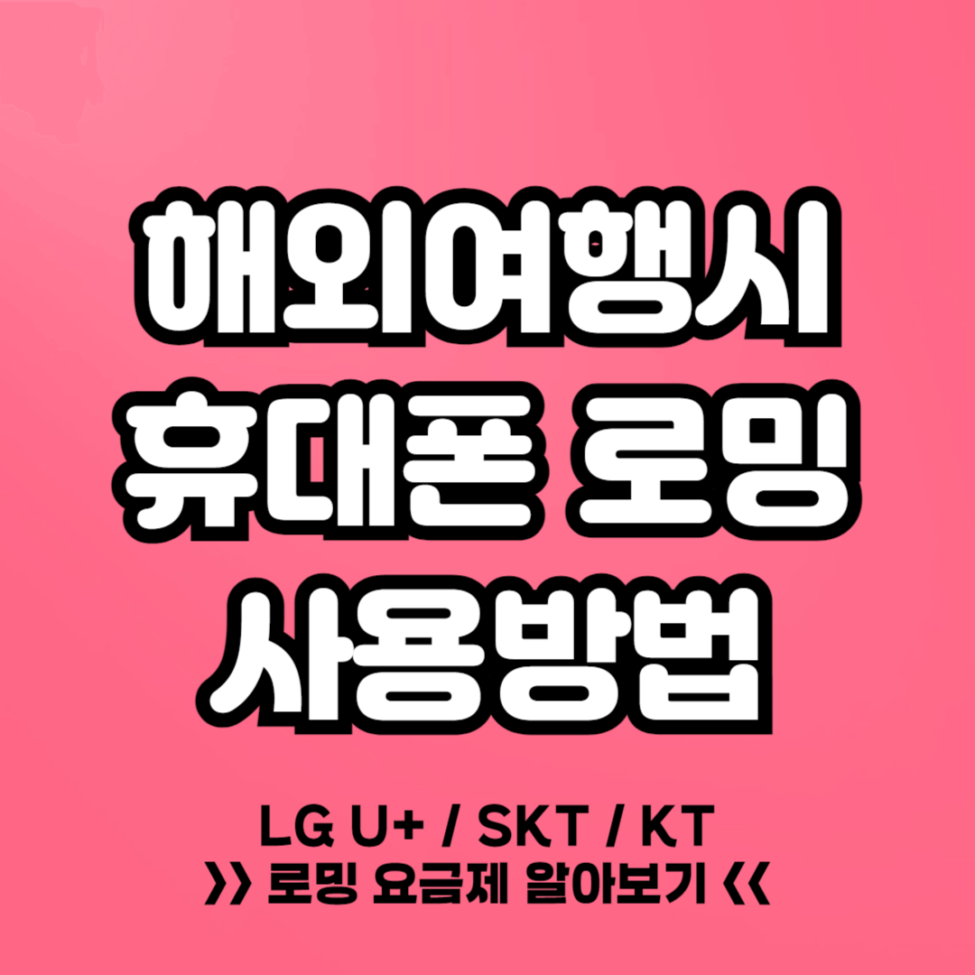 해외여행시 휴대폰 로밍 사용방법