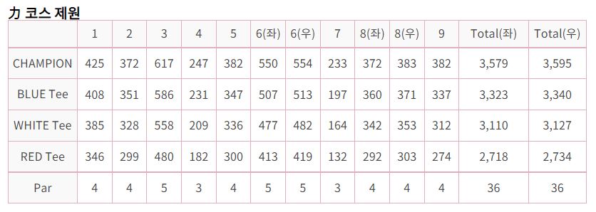 대영힐스cc 력코스