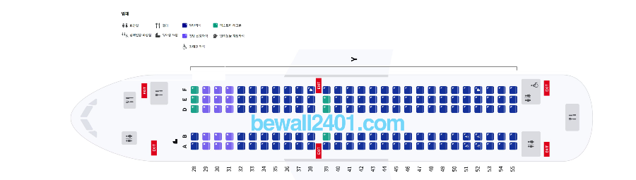 에어버스 A220-300 (140석) 자리배치도