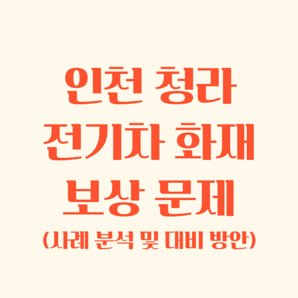 전기차 화재와 보상 문제 분석 및 대비 방안