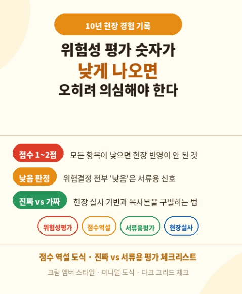 위험성 평가 숫자가 낮게 나오면 오히려 의심해야 한다