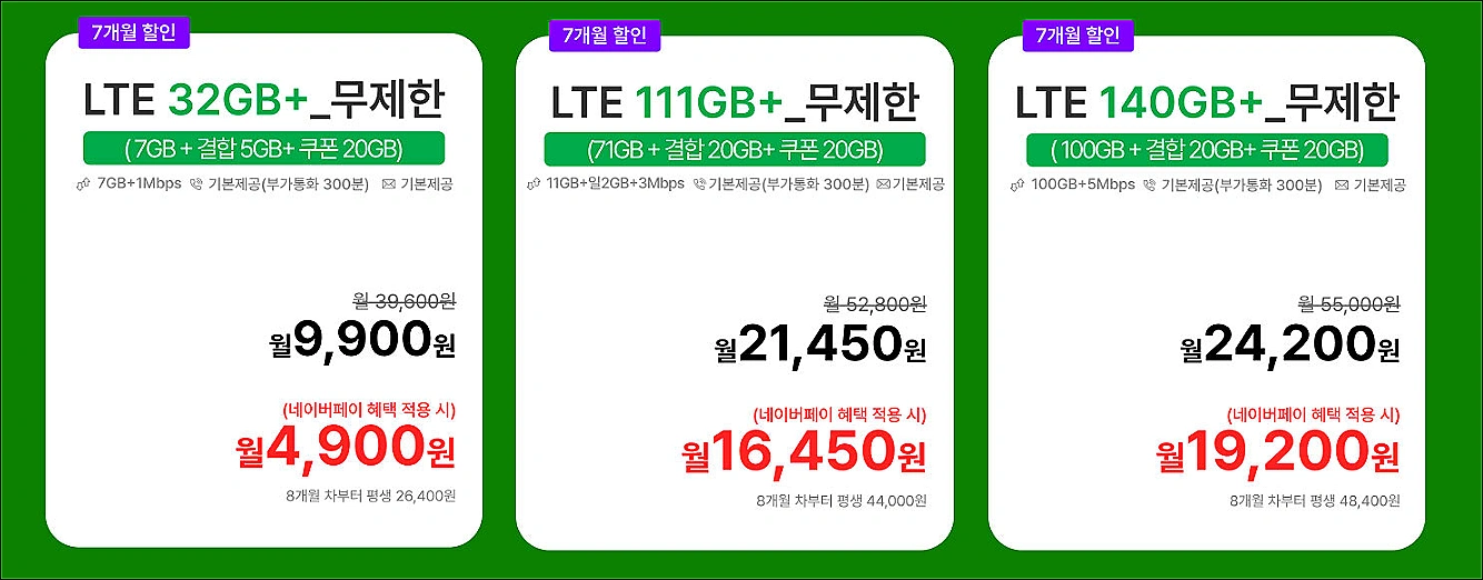 알뜰폰-네이버-페이-요금제-쉐이크모바일