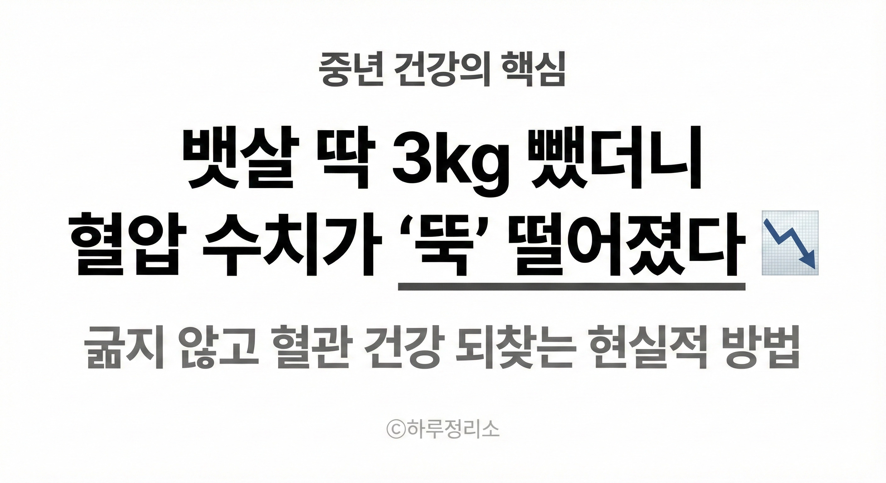 몸무게 3kg의 기적, 뱃살만 줄여도 내 혈압 수치가 달라지는 놀라운 이유