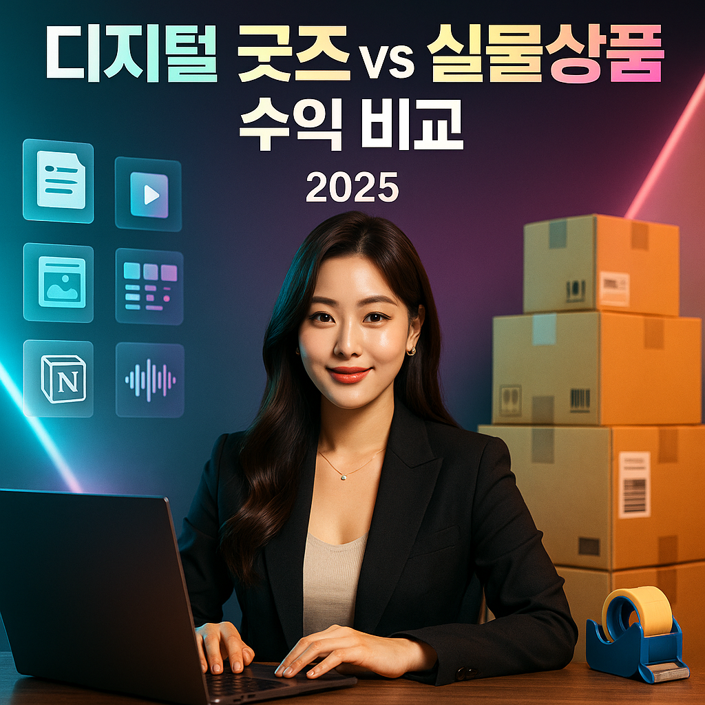 디지털 굿즈 vs 실물상품, 수익 비교 2025년