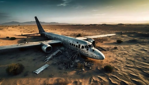 사막에 불시착한 비행기