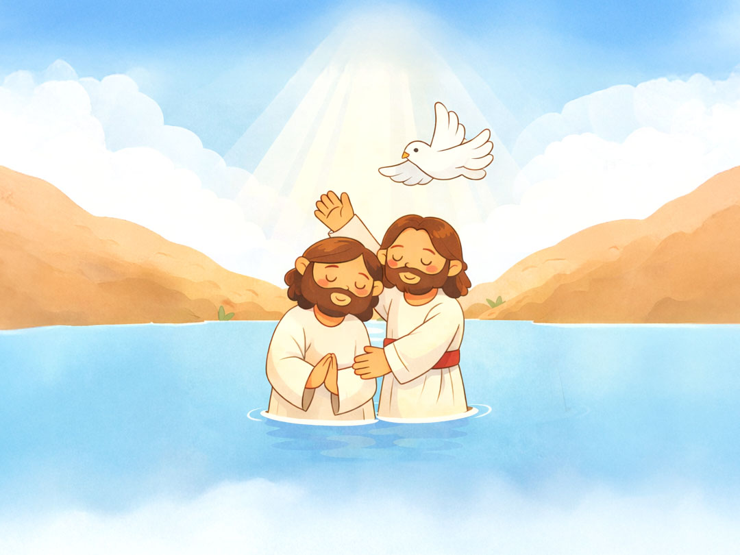 2026년 1월 11일 말씀 카드 성경구절 이미지 ❘ 그때 그분께 하늘이 열렸다. (마태 3,16)