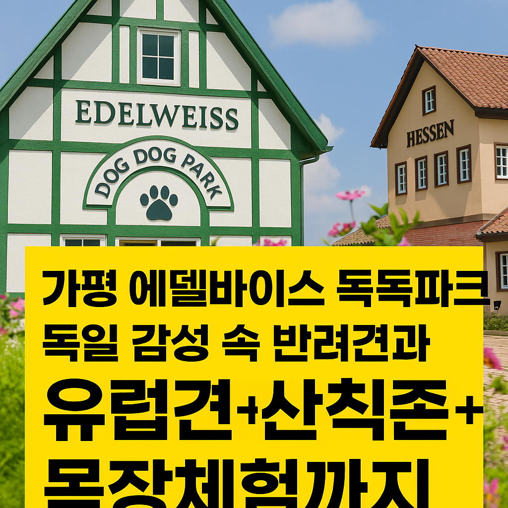 가평 에델바이스 독독파크, 독일 감성 속 반려견과 유럽 여행! 운동장+사진존+목장체험까지