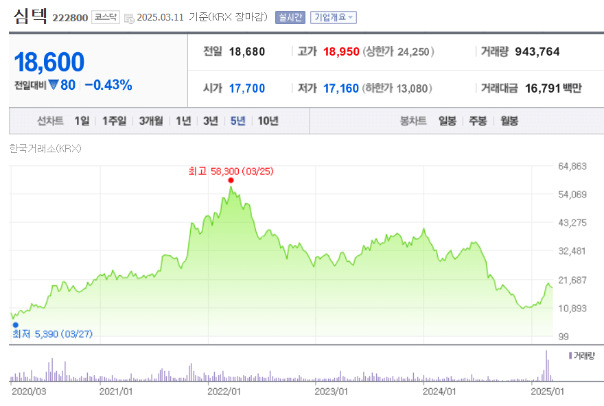 심텍 주가