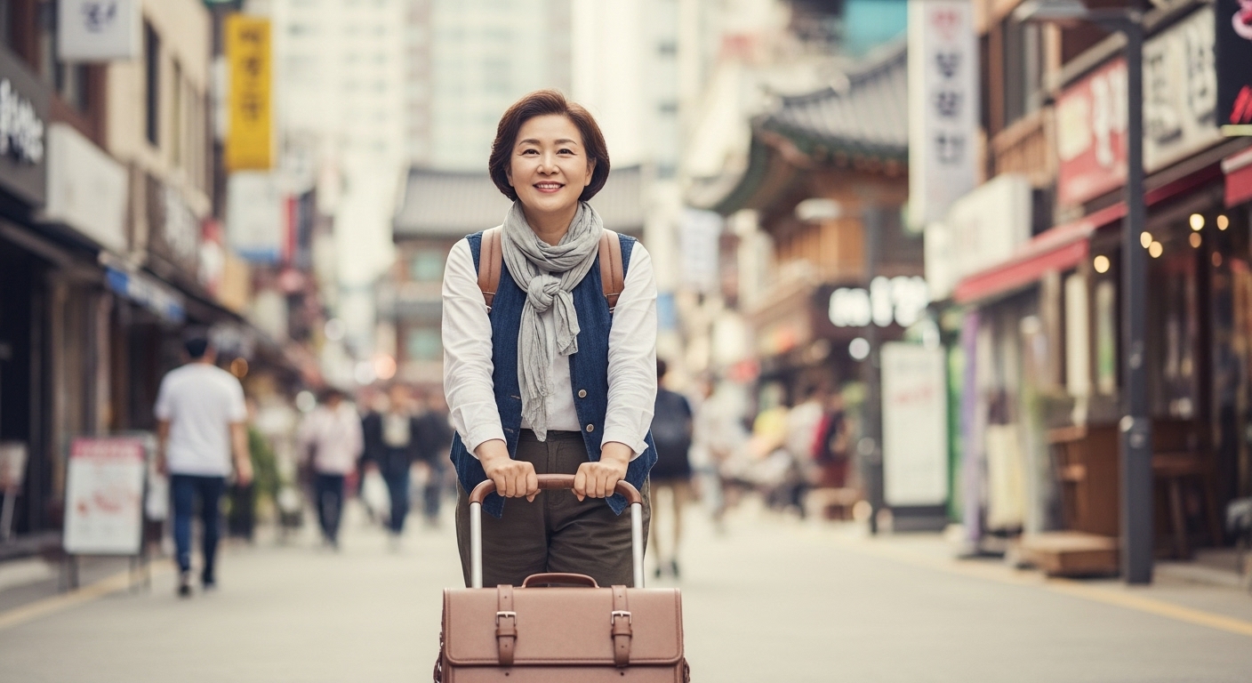 50대 한국인 여성 여행자