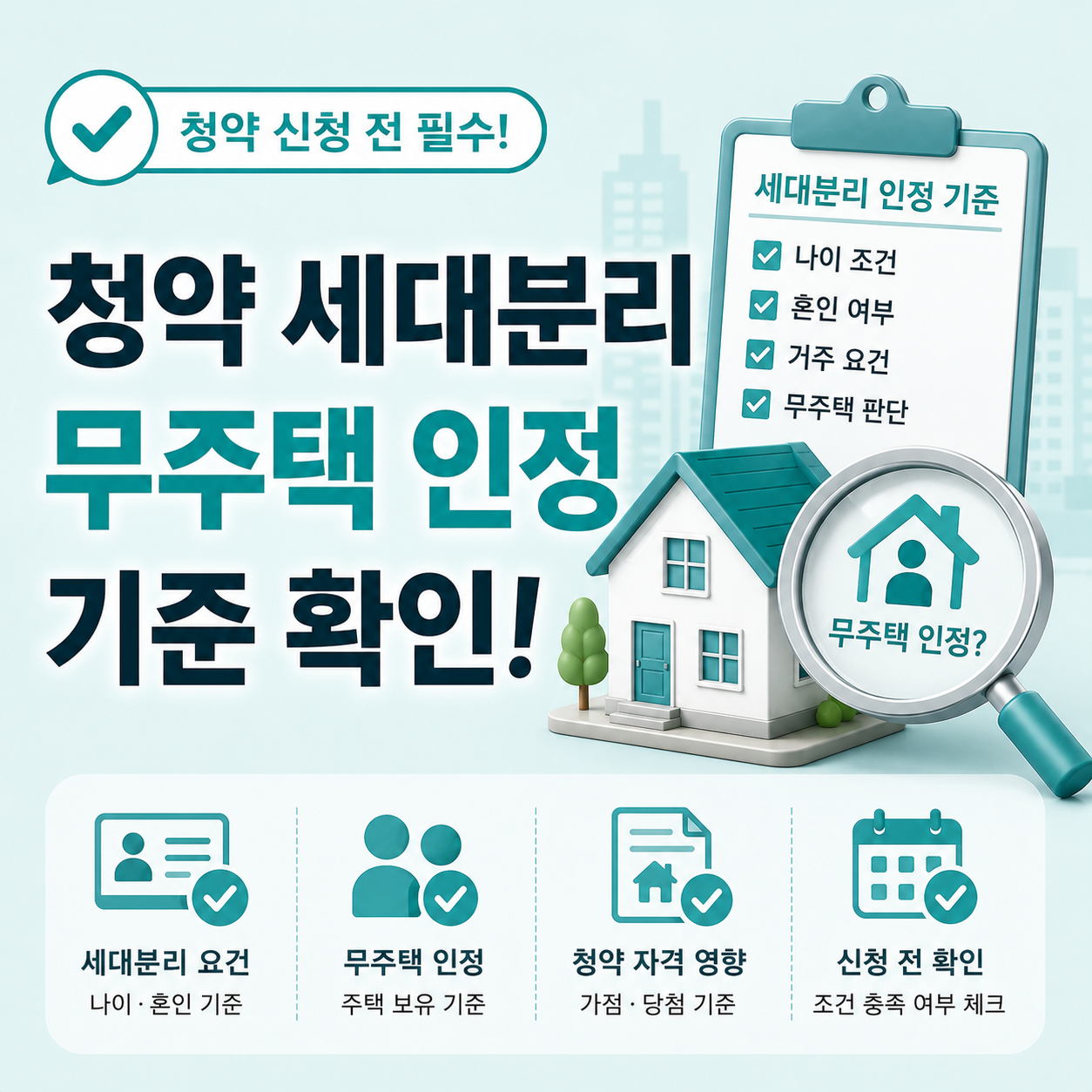 청약 세대분리 인정 기준 확인