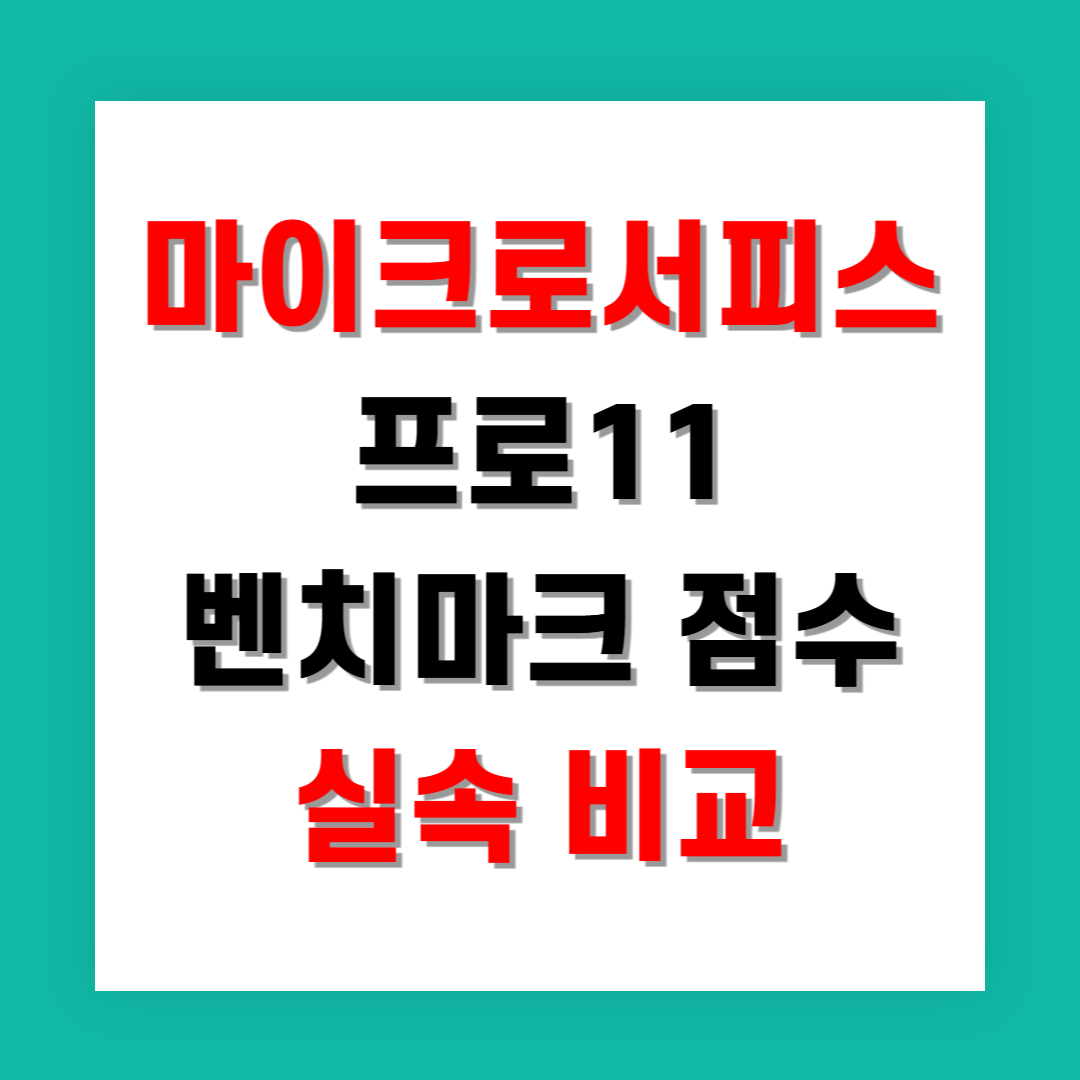 마이크로서피스 프로11 벤치마크 점수로 본 실속 비교